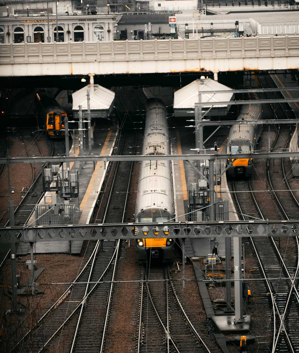 train leaving station in scotland UK