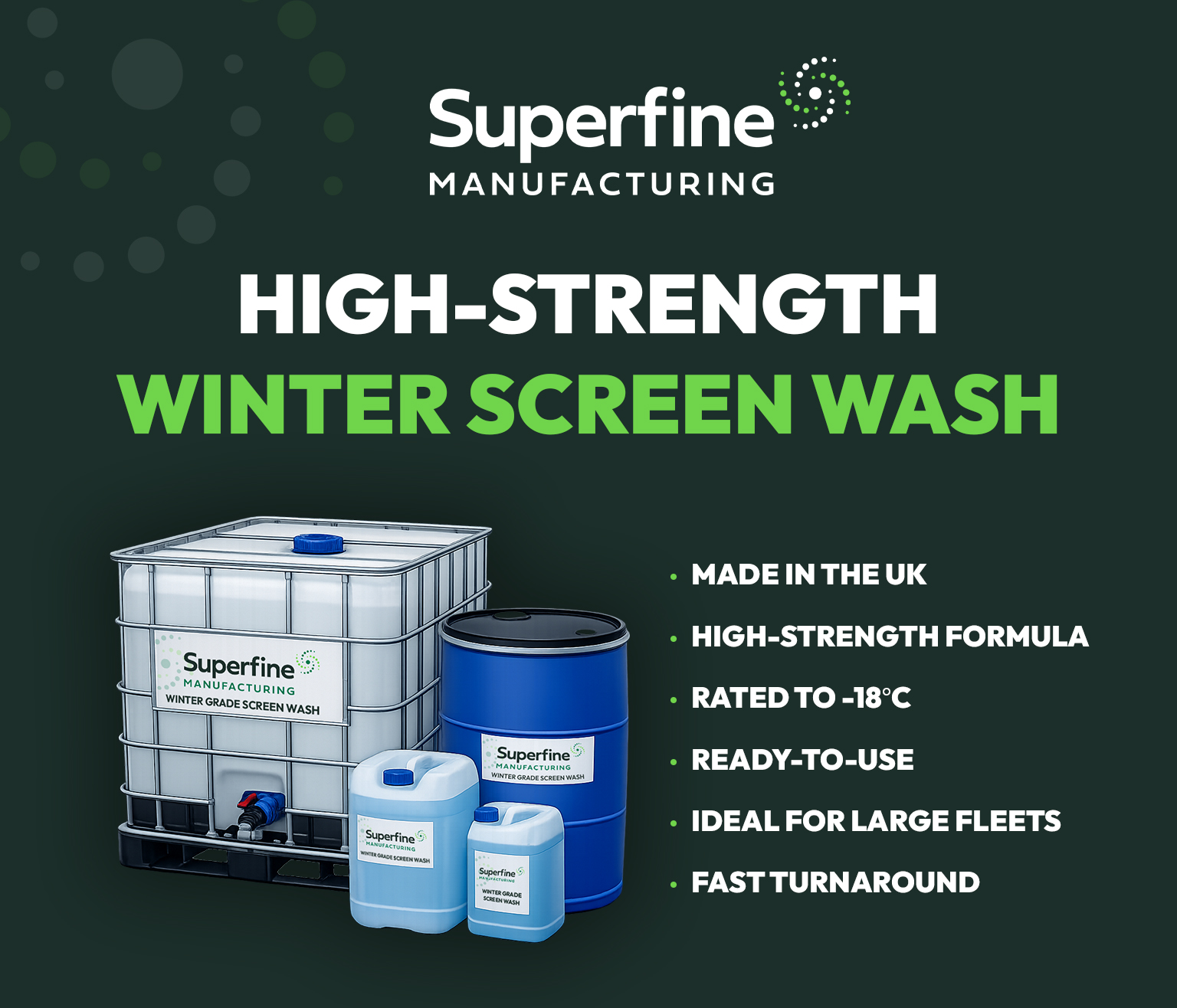 superfine manfacturing high grade winter screenwash bulk for fleets